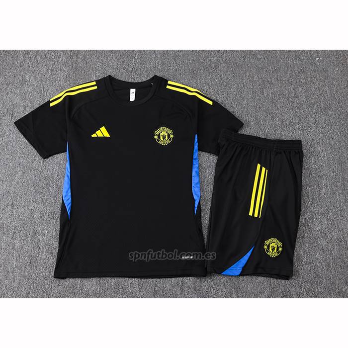 Chandal del Manchester United Manga Corta 2025-2026 Negro - Pantalon Corto